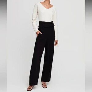 BABATON Aritzia Jermaine Black Wide Leg Pants size 8